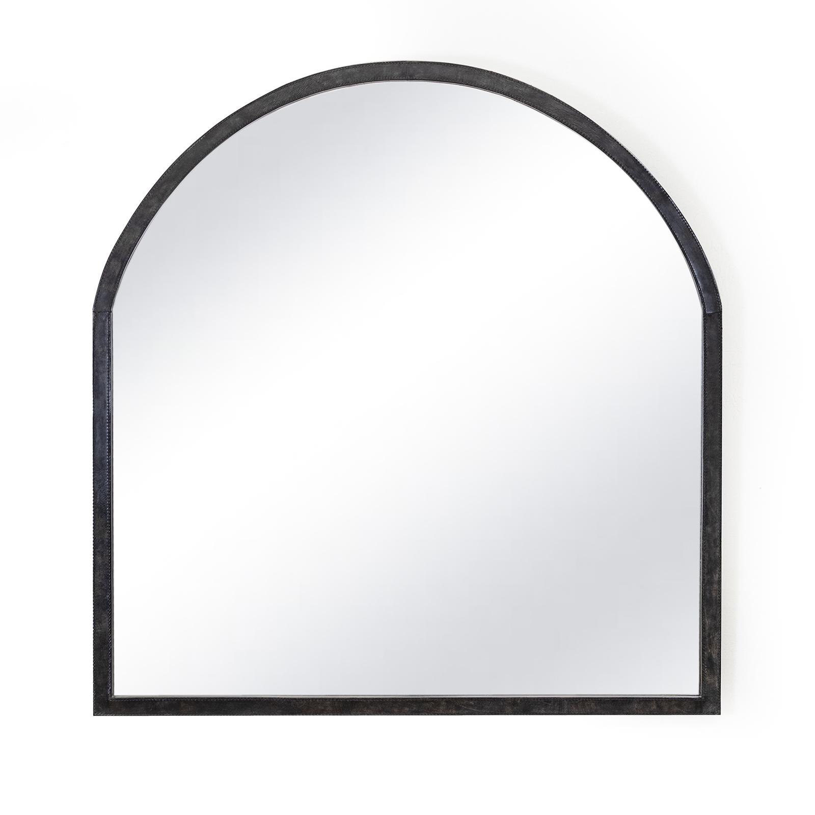 Knox Leather Rectangle Mirror (Black) | Regina Andrew Detroit